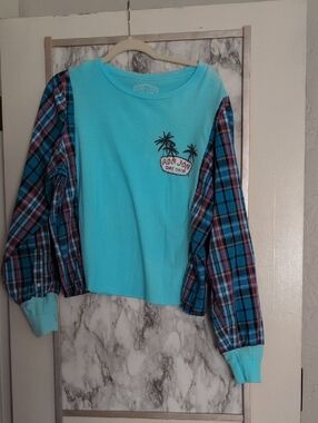 Custom Boho Created Ron Jon Upcycle Crop top One Of One.